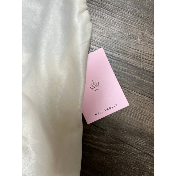 Hello Molly Champagne Satin Maxi Dress Magic In Her Vibe Open Back M Coquette - Picture 7 of 10